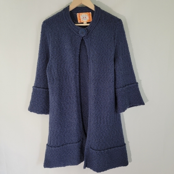 Chelsea & Violet Sweaters - CHELSEA & VIOLET Gray Wool Blend One Button Sweater Long Cardigan Size Medium